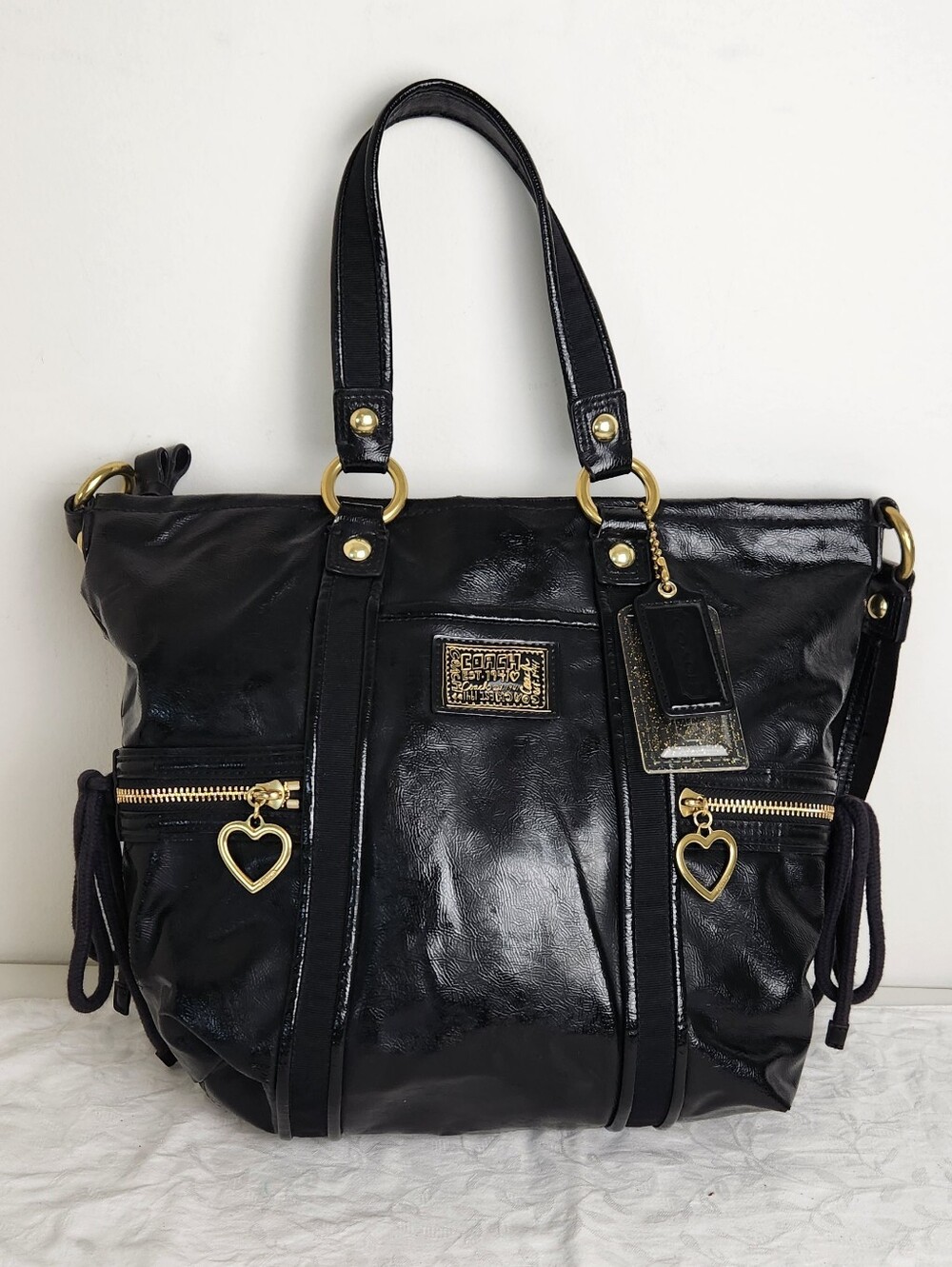 Coach Poppy Black Leather Handbag